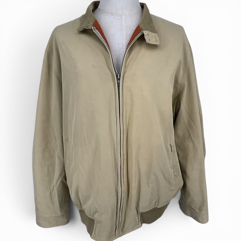 Paul & Shark Yachting Loro Piana Fabric Bomber Jacket Tan Mens 3XL Italy Zip